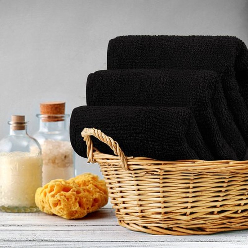 Utopia Towels 12 Pack Premium Wash Cloths Set (12 x 12 Inches) 100% Cotton Ring Spun, Highly Absorbent and Soft Feel Washcloths for Bathroom, Spa, Gym, and Face Towel (Black)