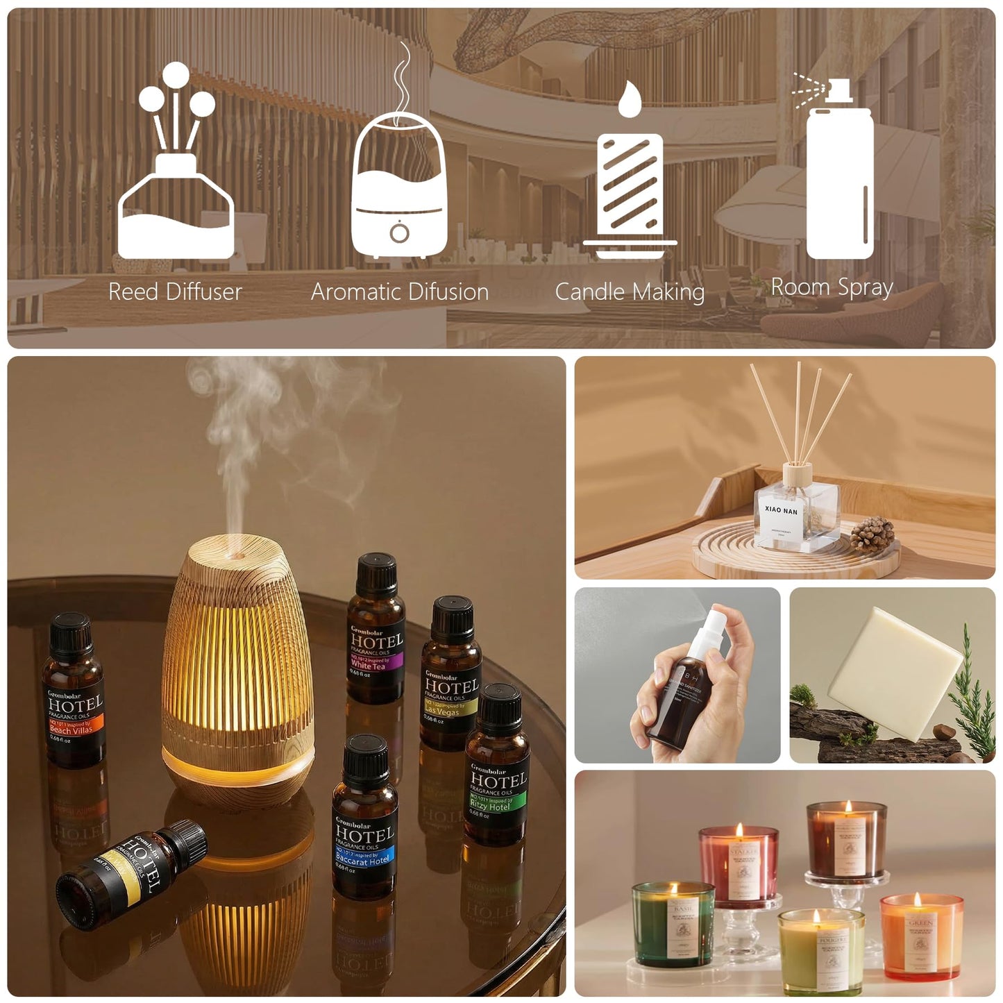 Essential Oils Set-Hotel Collection Diffuser Oil Gift Set,Premium Essential Oil for Diffusers, Home Care, Fragrance, Humidifiers
