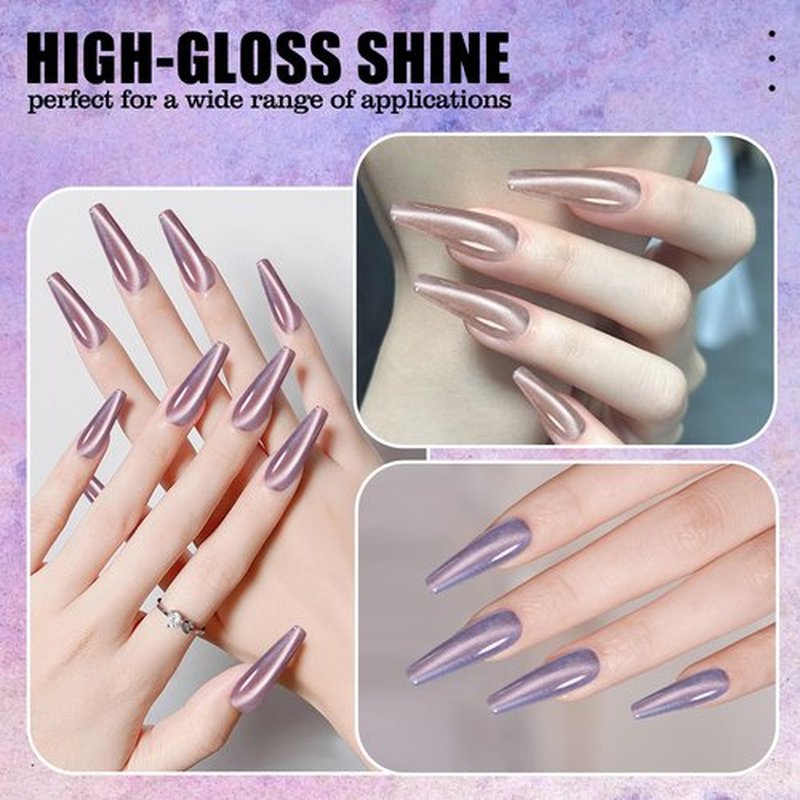 Adhere 8Pcs 12ML Cat Eye Soak Off UV LED Gel Nail Polish Flower and Grass Series,Green Crystal Mint Tea Soft Pink Glitter Cat Eye with Magnet