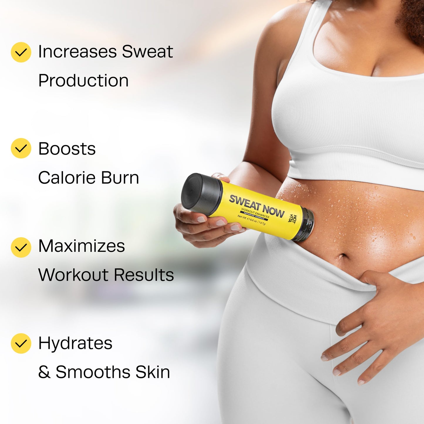 HOT VITA Sweat Now Gel – Roll-On Sweat Stick & Workout Sweat Gel, Sweat Enhancer for Exercise, Gym & Workout Essentials for Women