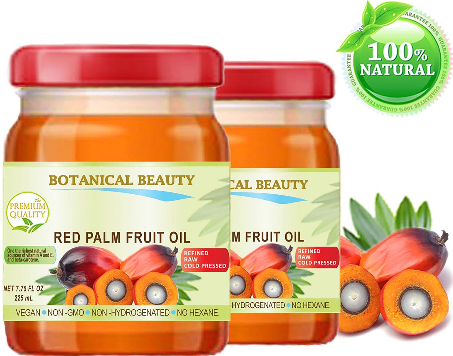 RED Palm Fruit Oil Brazilian 100% Pure Refined Undiluted Cold Pressed Super Food 7.75 Fl.oz 225 ml by Botanical Beauty