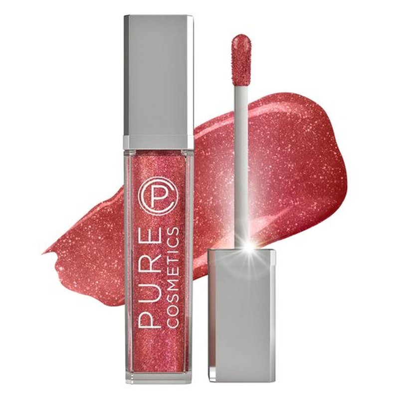Pure Cosmetics Pure Illumination Lip Gloss - LED-lit Applicator w/Side Mirror - Non-Sticky, Moisturizing & Hydrating Lip Glosses - Soothes & Protects Dry Chapped Lips (Interstellar)