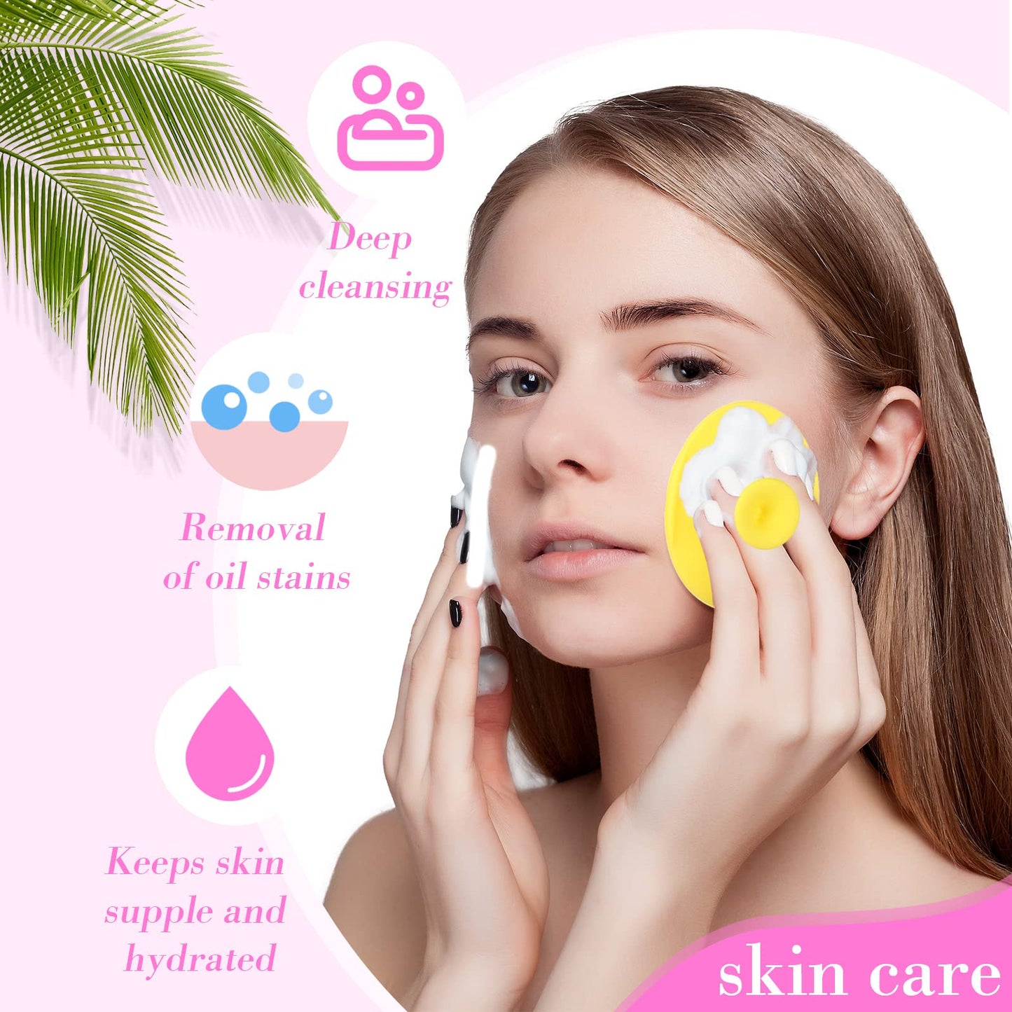 20 Pack Face Scrubber Soft Silicone Facial Cleansing Brush Face Wash Brush for Deep Cleaning Face Scrub Brush for Massage Face Exfoliator Blackhead Removing Face Cleansing Pads Silicon Face Cleaner