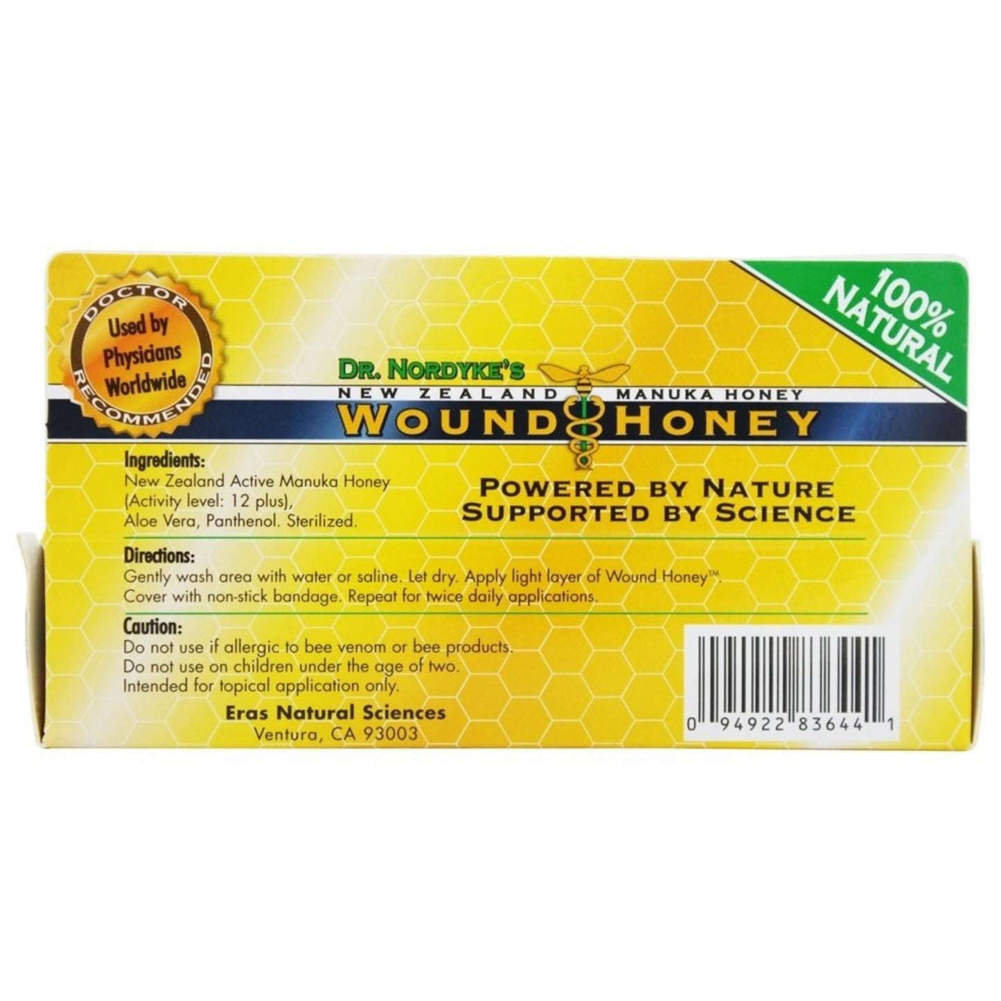 Eras Natural Sciences Manuka Wound Honey Ointment 2.8oz