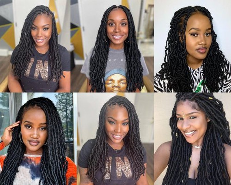 26 Inch Soft Locs Crochet Hair 7 Packs Faux Locs Crochet Hair Pre Looped Locs Hair Braids Goddess Locs Hair Black Distressed New Crochet Locs for Black Women(26 Inch (Packs of 7), 1B#)