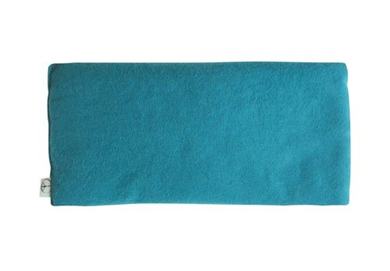 Peacegoods Unscented Eye Pillow - Made from Soft Cotton Flannel - Weighted filled with Flax Seed Microwavable - Yoga Massage Headache Sleep Made USA - teal green turquoise blue
