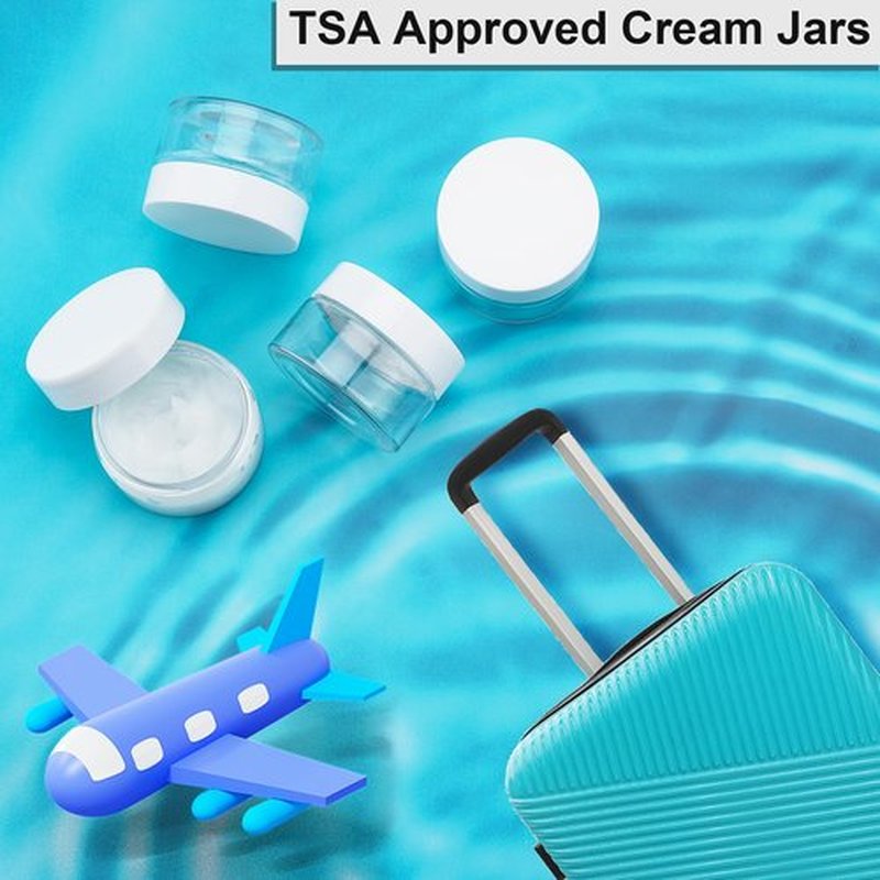 Cosywell Travel Jars Containers Plastic Cream Jars for Toiletries 1oz 4 Pack Empty Lotion Leak-proof & TSA Approved Bottles Accessories with Hard Sealed Lids for Cosmetic Makeup Face Cream (Clear)
