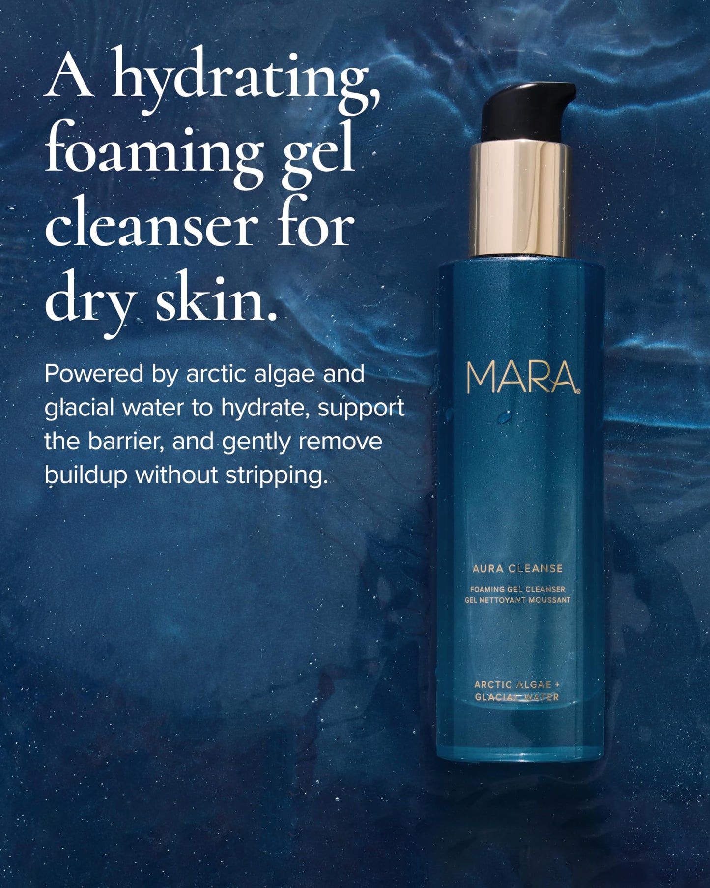 MARA Aura Cleanse Foaming Gel Cleanser – Hydrating Face Wash with Arctic Algae & Glacial Water – Gentle pH-Balancing Cleanser to Remove Dirt, Oil & Makeup Without Stripping (4 oz / 120 ml)