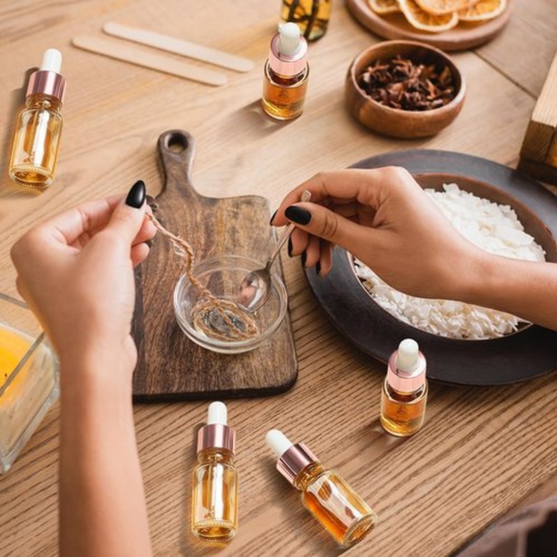 Didaey 100 Pcs Mini Glass Dropper Bottle Bulk, 10 ml Rose Gold Clear Essential Oil Dropper Bottles Small Tincture Empty Bottles Sample Containers Perfume Liquid Vials with Cap for Traveling