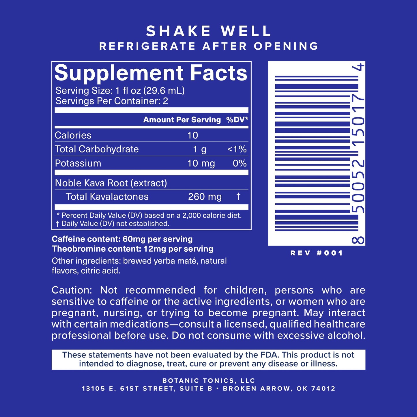 Botanic Tonics feel free Kava Mate - Natural Energy with Kava Root and Yerba Mate - Mood Boost & Sustained Energy - Improved Flavor - Pack of 12 (24 Servings)