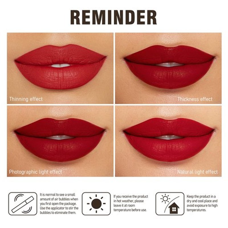 DE'MUMU 3Pc Matte Liquid Lipsticks for Women, Red Lipstick Nude Lisptick Pink Lipstick, Cruelty Free Long Lasting Lip Makeup (DM05+DM06+DM10)