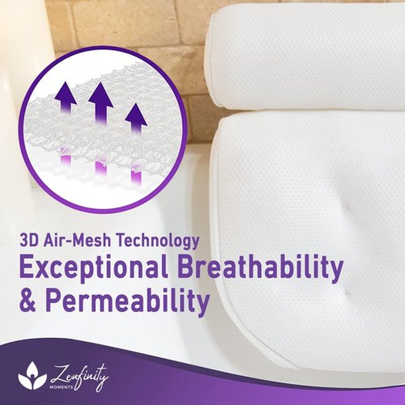 Bath Pillow - Square Bath Pillows for Tub Neck & Back Support, Luxury Bathtub Pillows for Head & Neck, Soaking, Bubble Bath & Spa, Bathtub Accessories for Women - Gifts for Women, Wife, Girlfriend