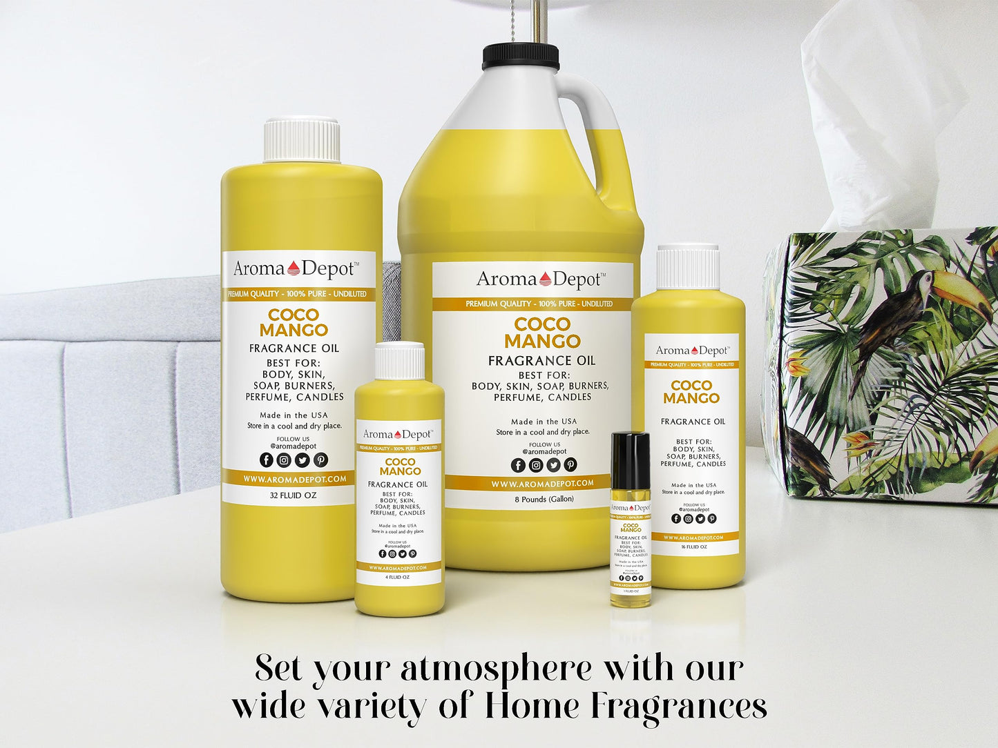 Aroma Depot 4 oz / 4 Ounce Coco Mango Unisex Perfume/Body Oil Our Interpretation, Premium Quality Uncut Fragrance Oil Soap, Candle Making & Incense