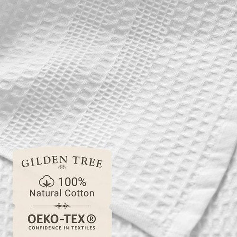 GILDEN TREE Waffle Towel Quick Dry Thin Exfoliating, 4 Pack Washcloths for Face Body, Classic Style (White)