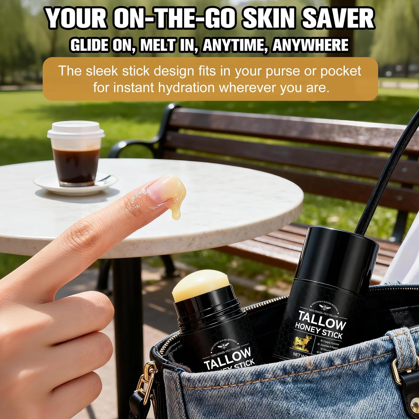 Mariayu Beef Tallow for Skin, Tallow and Honey Balm Stick for Face & Body, 100% Grass-Fed Beef Tallow, with Raw Honey and Beeswax, Natural Formula and Nourishing Dry Skin Care