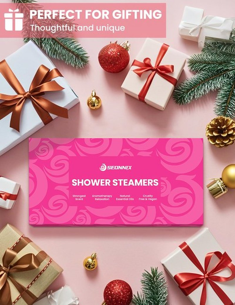 SEONNIX Shower Steamers Aromatherapy, 8 Pack Shower Bombs Relaxation Birthday Gifts for Women and Men, Stress Relief & Luxury Self Care, Natural Fragrance Essential Oils Spa Gifts for Her, Wife