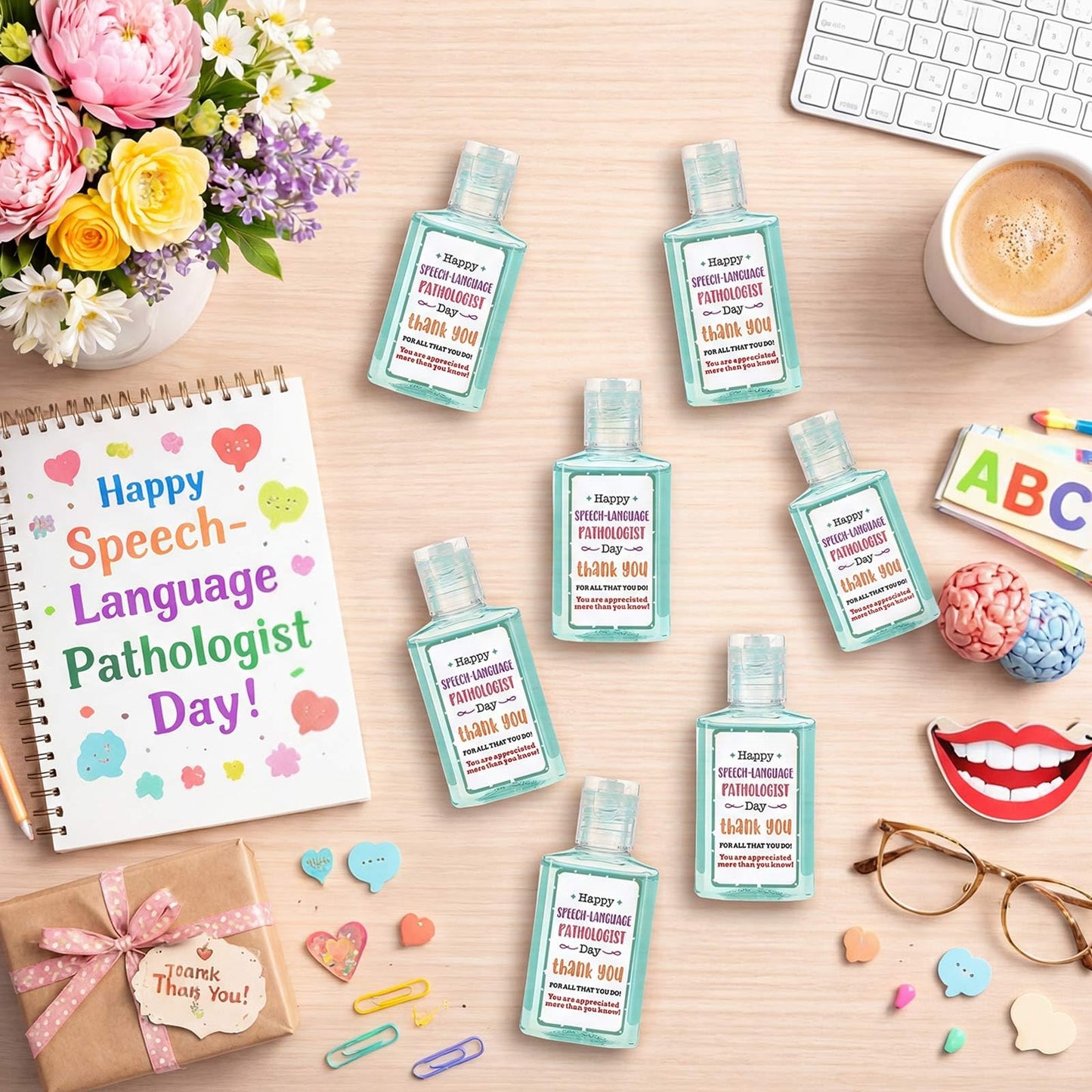 Demissle 24 Pcs Speech Therapy Gifts Bulk SLP Mini Hand Soap Gel Bulk Scented Hand Soap Travel Size Speech Therapist Appreciation Gifts for Coworkers Graduation Party Favor