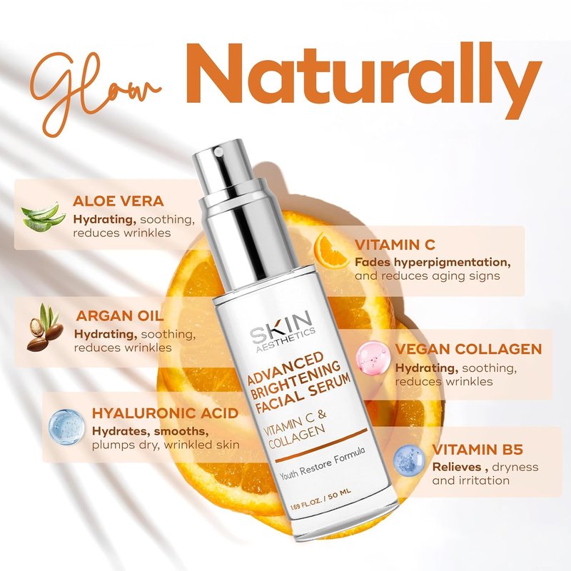 Vitamin C Serum for Face | Collagen-Infused Dark Spot Treatment - Anti-Aging, Skin Brightening, Vegan Korean Skincare