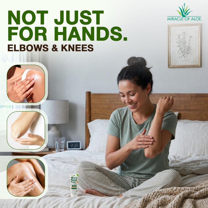 Miracle Foot Repair Cream, 8 oz + 1 oz Miracle Hand Repair, Healing Aloe Vera Lotions for Dry, Cracked Hands and Feet (8 oz Foot Cream + 1 oz Hand Cream)