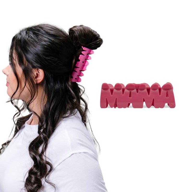 Mascella MAMA Personalized Hair Claw Clip - Custom Name Word Design, Large Strong Hold Non-Slip Hair Claw for Women, Durable Hair Accessory, Stylish Hair Clip for Everyday Wear (Carnival)