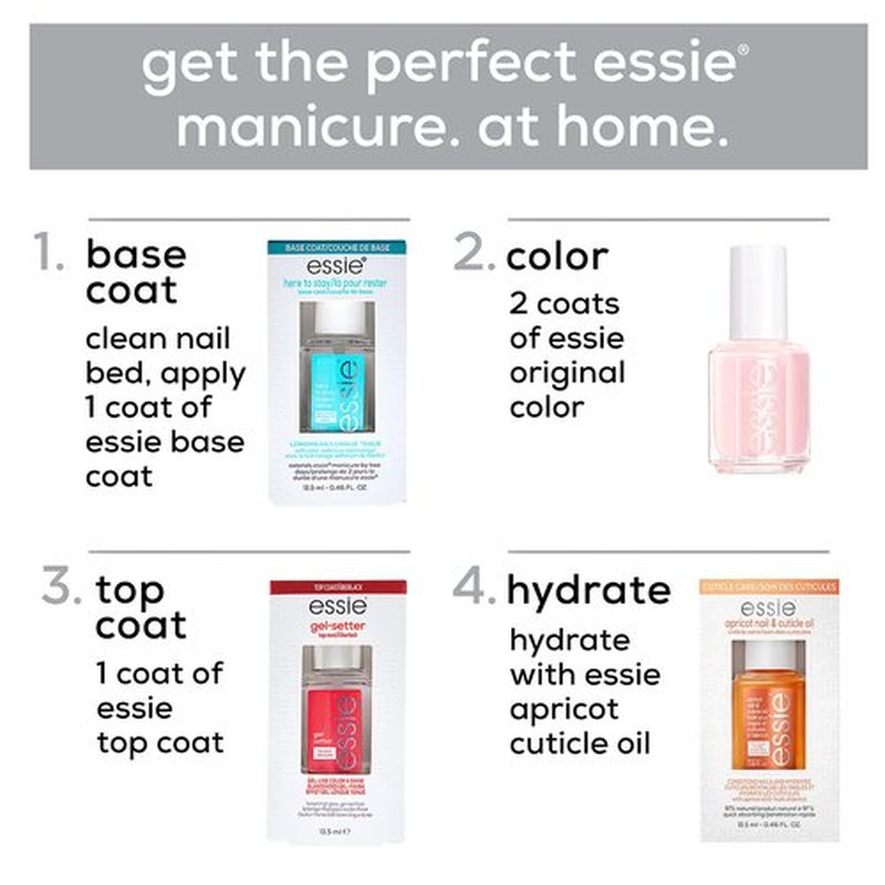 essie Gel Setter Nail Polish Kit, Aqua Blue Nail Polish + Top Coat, In-The-Cabana, 0.46 oz each