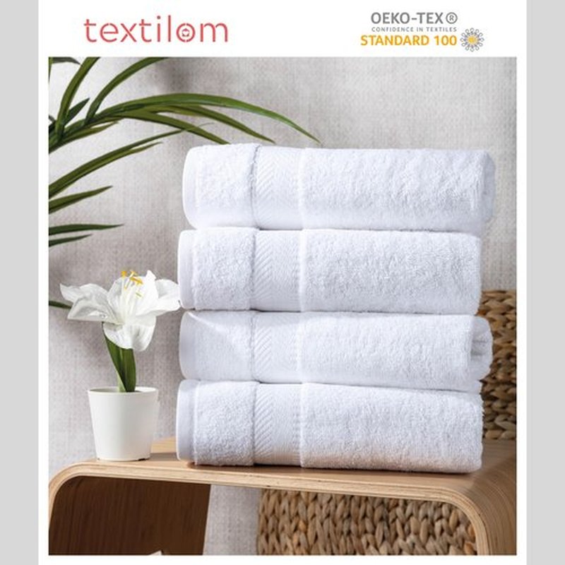 TEXTILOM Turkish Hand Towels for Bathroom – Hotel and Spa Quality & Soft & Absorbent & Quick Dry Bathroom Hand Towels – 100% Cotton Turkish Hand Towel Set of 4 (16 x 28 inches) - White