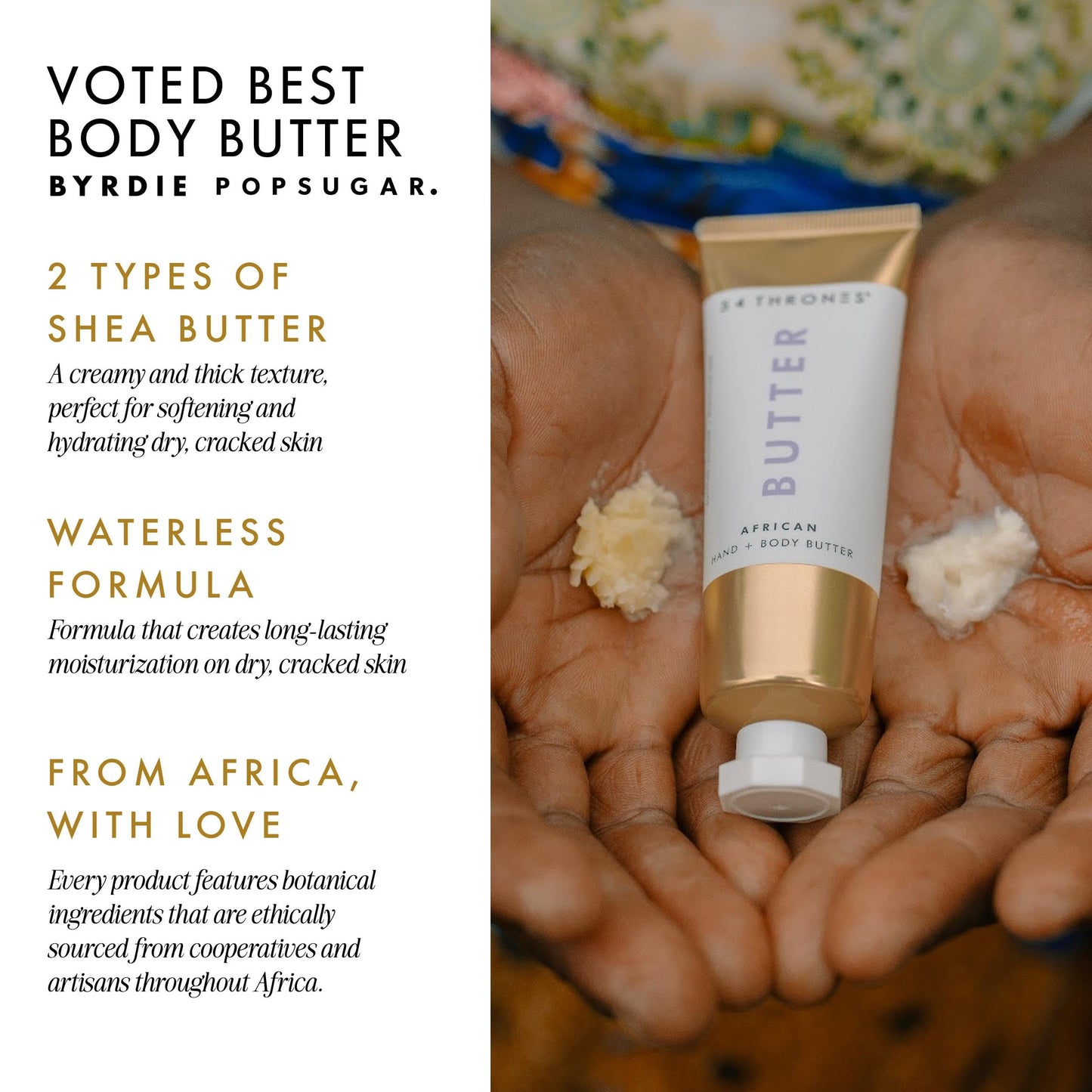 54 Thrones African Whipped Shea Body Butter Lotion, Moisture for Dry Skin