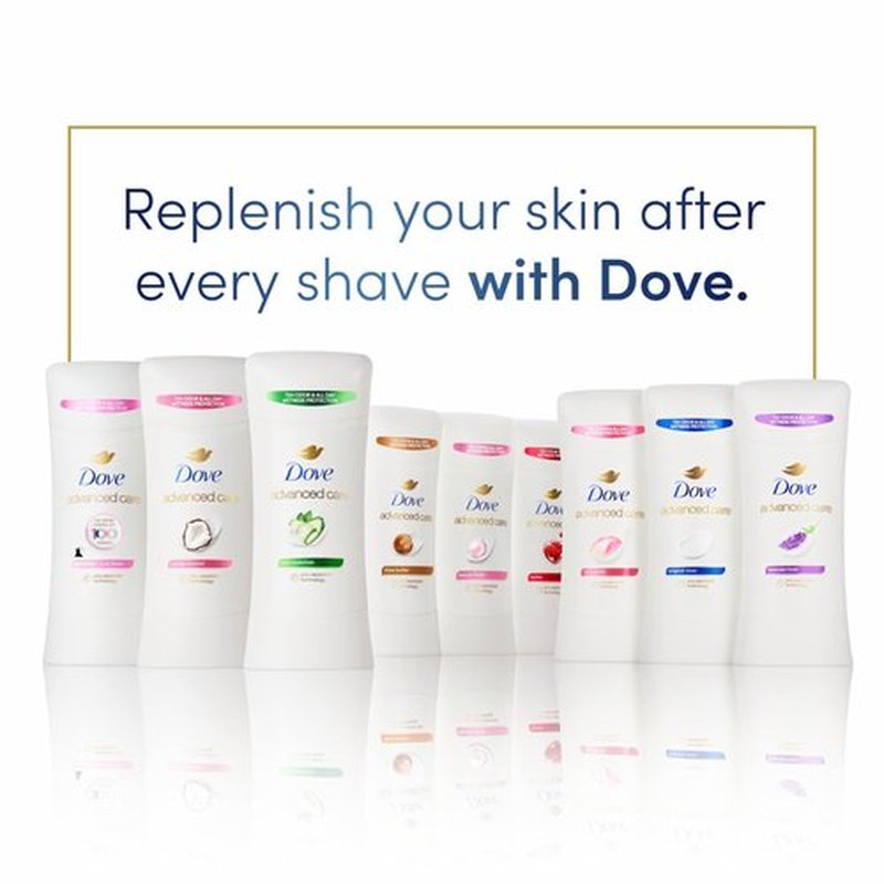 Dove Advanced Care Antiperspirant Deodorant Stick Caring Coconut for Helping Repair Skin Barrier After Shaving, with 72-Hour Sweat & Odor Protection, 2.6 oz