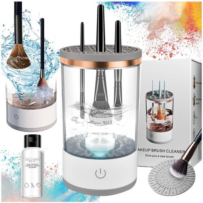 Rinse Hero - Rinse Hero Brush Cleaner, 2025 New Rinse Hero Makeup Brush Cleaner, Rinse Hero Automatic Spinning Cosmetic Tool for Deep Cleaning All Types of Brushes Set (Charging * White)