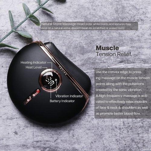 VRAIKO Eclipse Gua Sha Facial Tools, Face Sculpting Tool, Electric Face Massager with 3-Level Heat & Vibration & 1000mAh Battery, Anti-Aging, Neck & Face Lift, Wrinkle and Puffiness Reduction