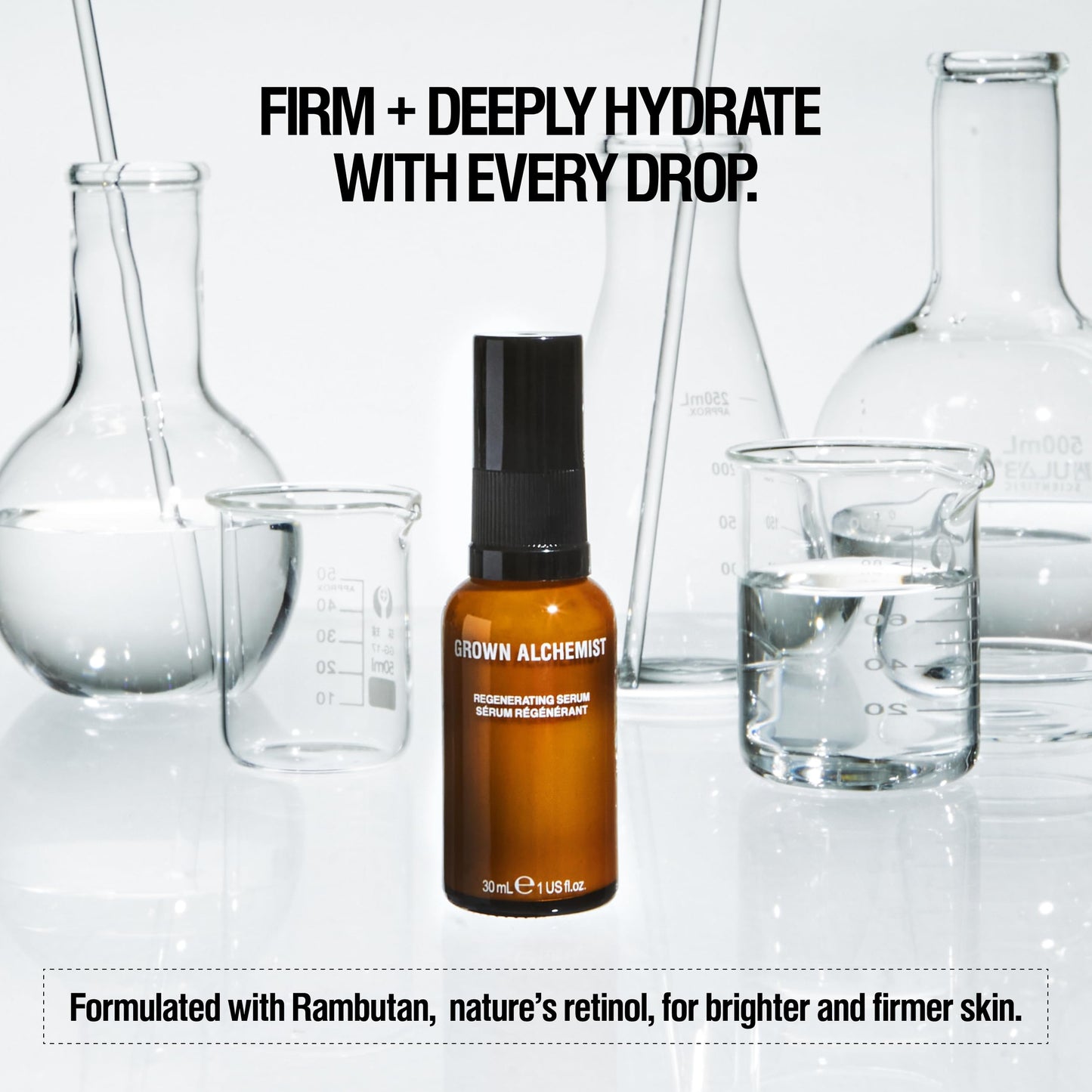 Grown Alchemist Regenerating Serum Anti-Aging Face Moisturizer with Peptide-8, E-2 Polysaccharide, 30 ML