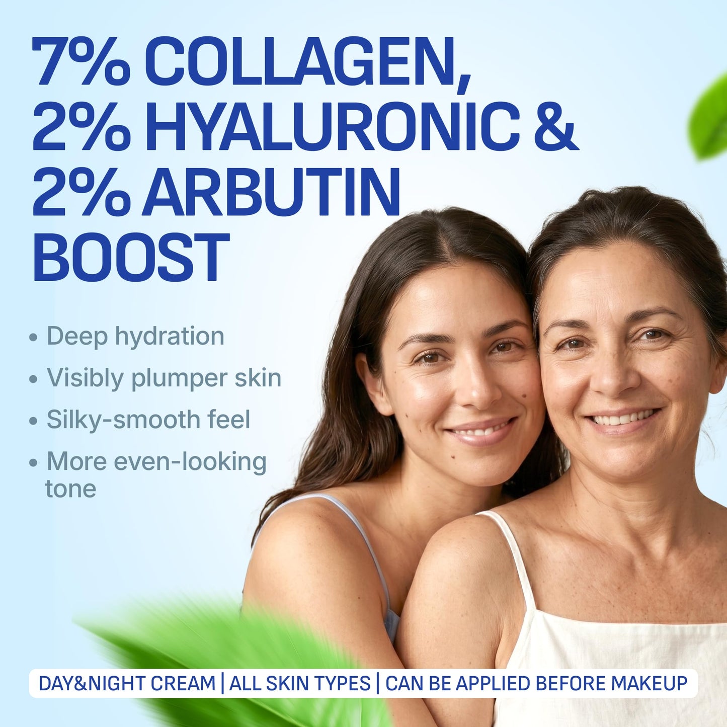 Korean Face & Neck Cream – Lift Peptide Complex – 7% Collagen + 2% Hyaluronic Acid Hydrating & Smoothing Moisturizer – Vitamin C & E Anti-Aging Tightening & Firming Treatment for All Skin Types