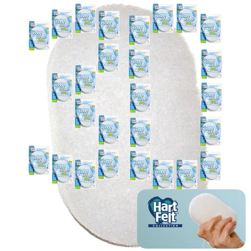 HartFelt Bath Sponges for Shower | Oval Body Wash Scrubber for Exfoliating Skin | Clean and Refresh Body, Back & Arms | Chemical-Free Body Sponge | Made in USA - Pack of 30