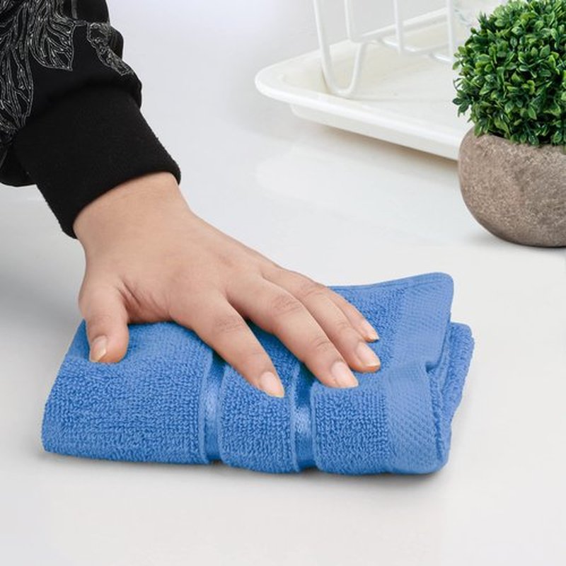 Utopia Towels - 12 Pack Viscose Luxury Wash Cloths Set, 12 x 12 Inches, 100% Cotton Ring Spun, Highly Absorbent and Soft Feel, Electric Blue