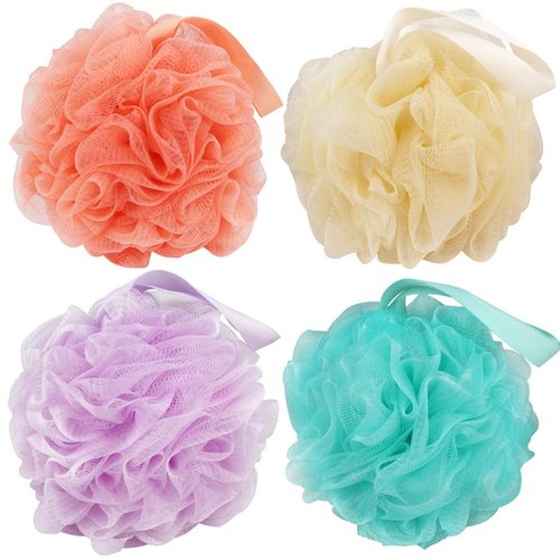 Chuya Shower Loofah Sponge 70g/PCS，4 Pack Bath Sponges Deep Cleaning Large Loofahs Bathing Scrubbers for Women Men Kids