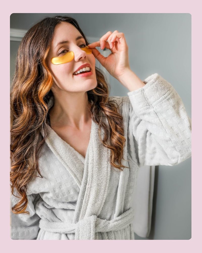 24K Gold Eye Mask - Reduce Puffy Eyes & Dark Circles - 15 Pairs of Hydrating Eye Gels