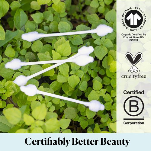 Sky Organics - Organic Baby Cotton Swabs, 180 ct. - Ultra Soft Baby Safe Tips - Strong & Durable - Hypoallergenic - Chlorine Free - with Ebook - Natural, Vegan & Cruelty Free - Skin Care & Baby Care