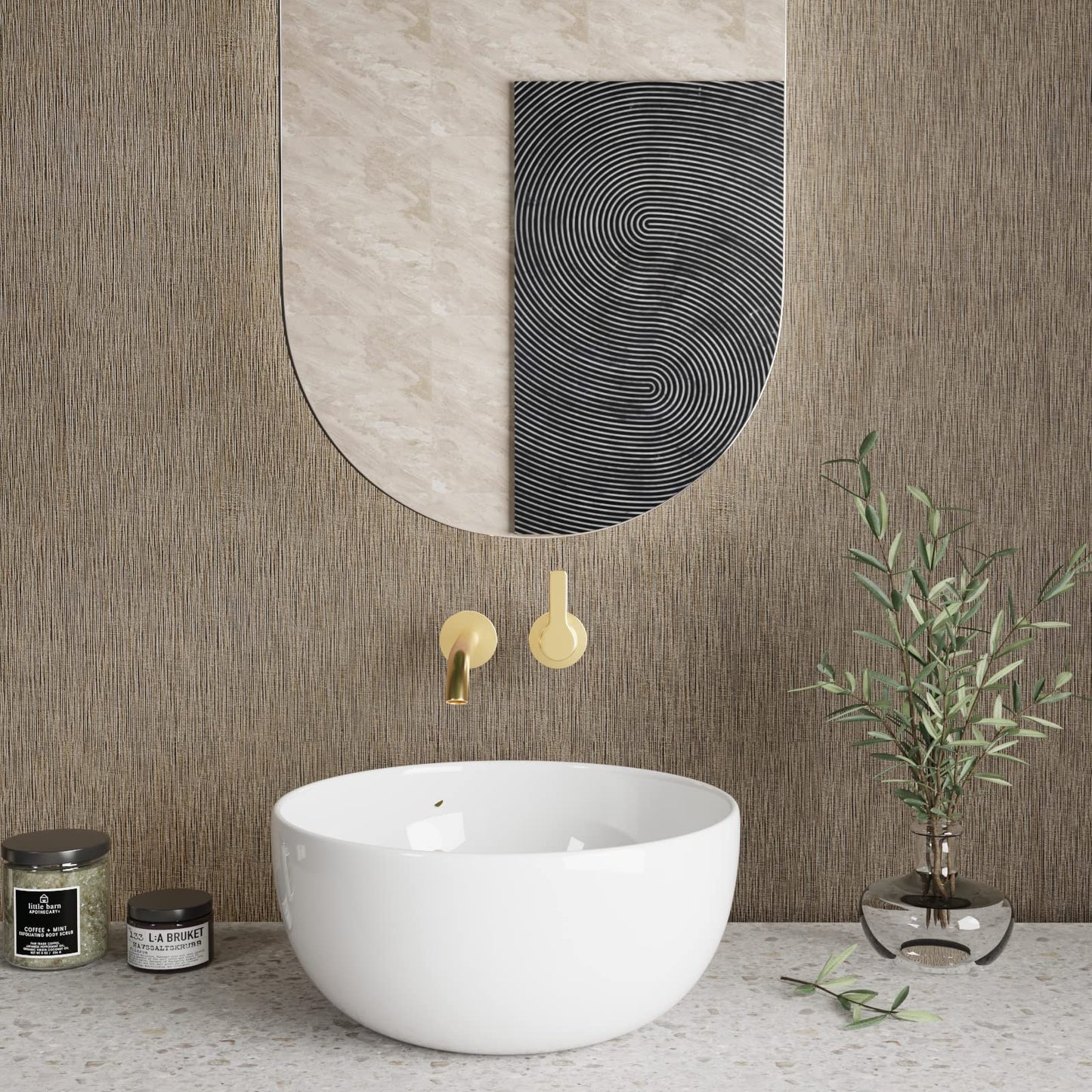 CRE8TIVE Tan Grasscloth Peel and Stick Textured Wallpaper - Removable Fabric Linen Wallpaper Decorative Self Adhesive Contact Paper for Bedroom Bathroom Cabinets Walls 12"x354"