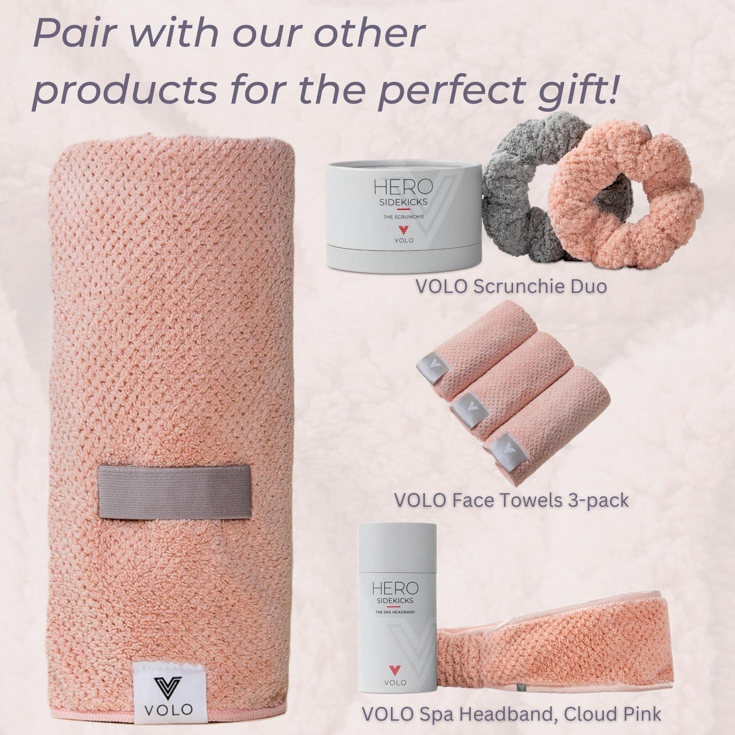 VOLO Hero Hair Towel | Ultra Soft, Super Absorbent, Quick Drying Nanoweave Fabric | Reduce Dry Time by 50% | Towel Wrap for All Hair Types | Reusable Packaging (Luna Gray - Reusable Tote)