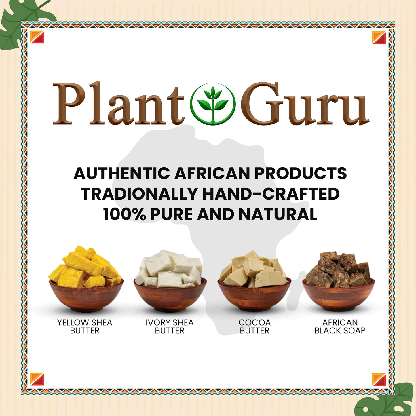 Plant Guru Raw African Black Soap 2 lbs. Bulk Bars 100% Pure Natural From Ghana.