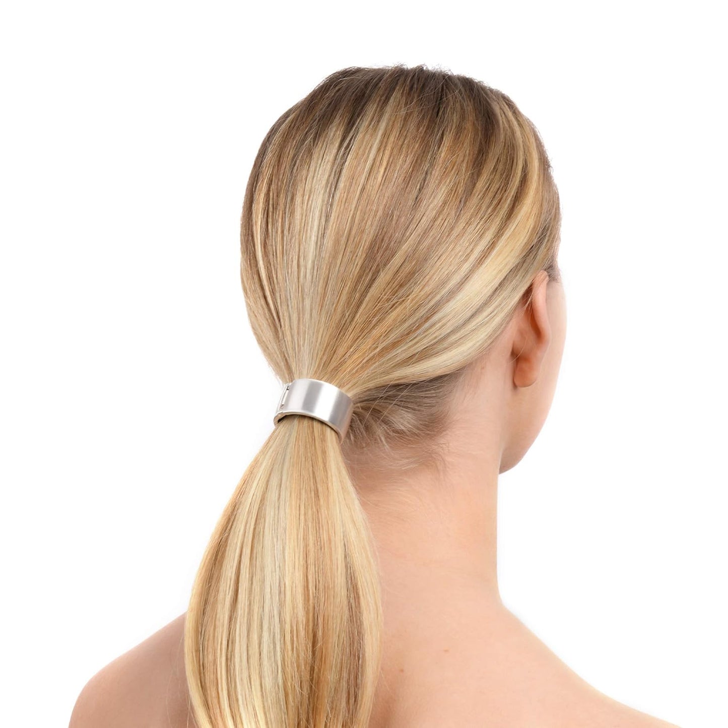 Brushed Gold L. Erickson Metal Cuff Ponytail Holder - Stylish Hair Accessory