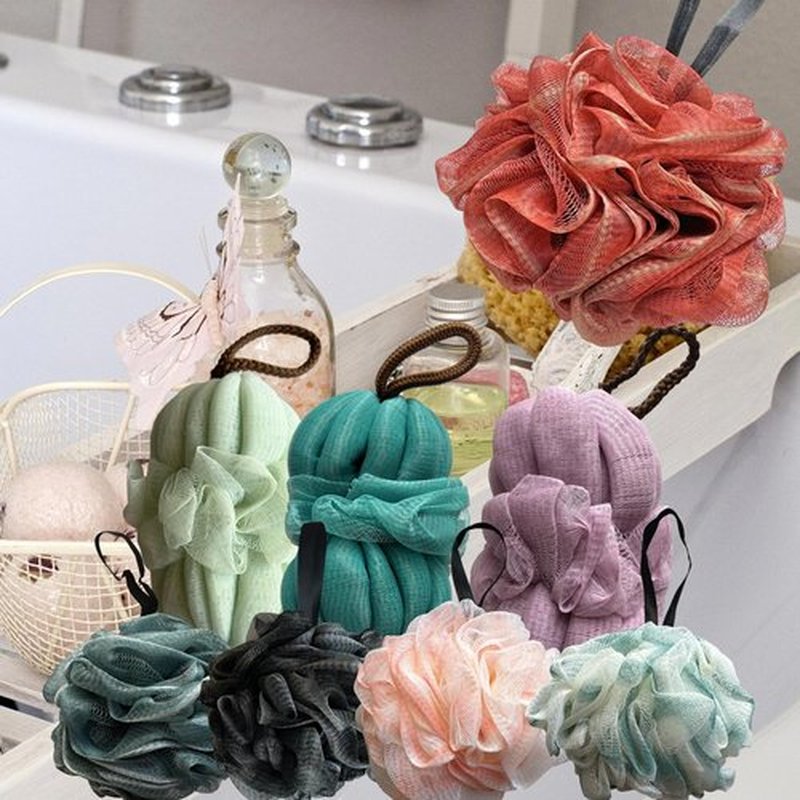 Large Exfoliating Loofah Puff Loufas Lofa Sponges Shower Loufah, Loafas Shower Scrubby Bath Pouf Sponge for Body - WineRed 50g