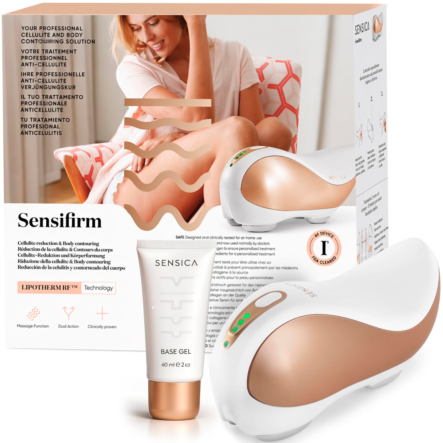 Sensica Sensifirm Patented Radio Frequency Skin Tightening Device for Body – RF Body Sculpting Tool for Thighs & Buttocks, Firming & Smoothing, Cellulite Remover For Legs, At-Home Skincare Machine