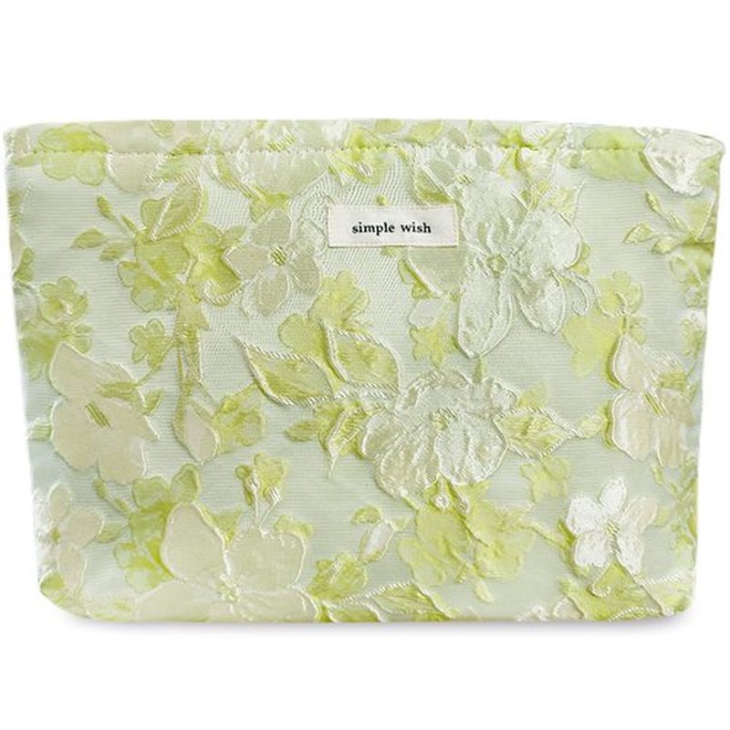 STARDW Flower Cosmetic Bags Makeup Bags for Women and Girls,Travel Makeup Bag Large Capacity Canvas Makeup Bag,Makeup Organizer Bag Zipper Pouch (Embossed green)