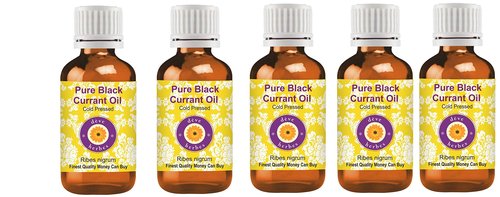 Deve Herbes Pure Black Currant Oil (Ribes nigrum) Cold Pressed (Pack of Five) 100ml X 5 (16.9 oz)