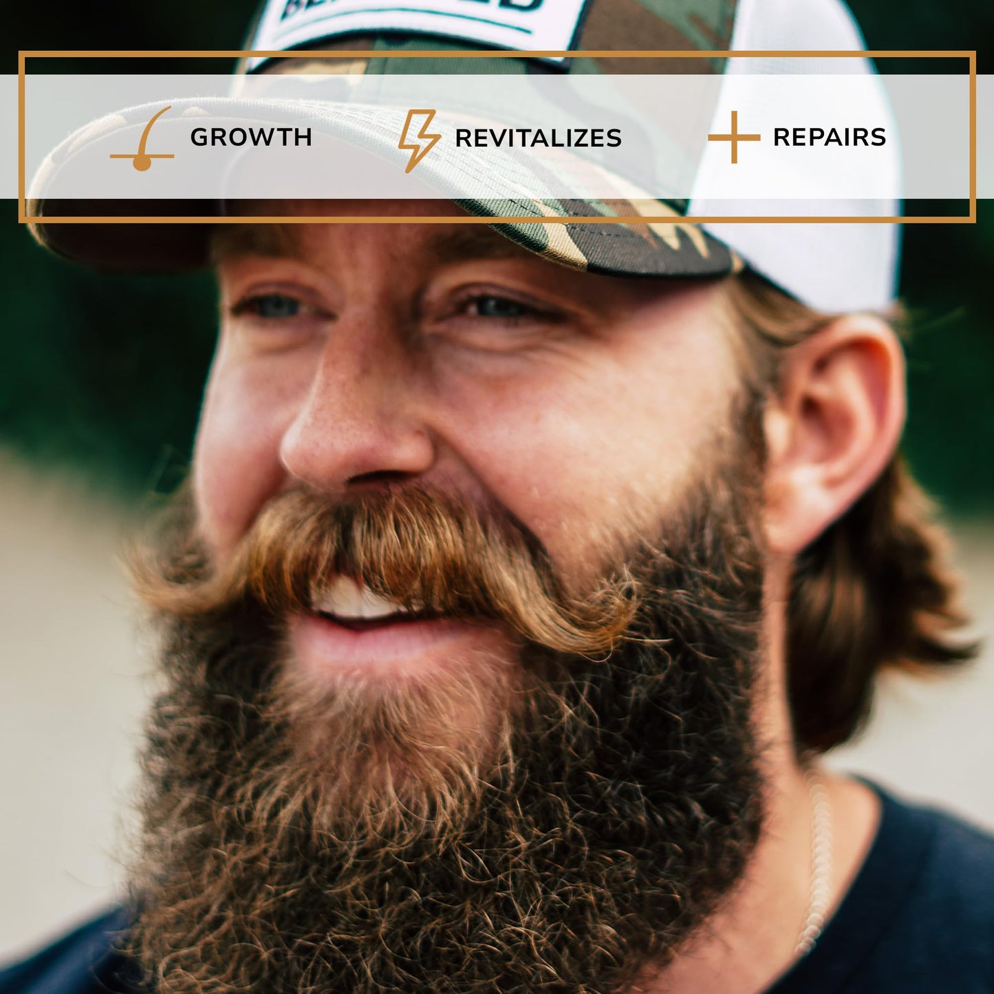 Live Bearded Beard Boost - Beard Growth Vitamins for Men with Biotin, Collagen, Silica, Fo-Ti Root - Facial Hair Growth for Men, Made in the USA | 30-Day Supply
