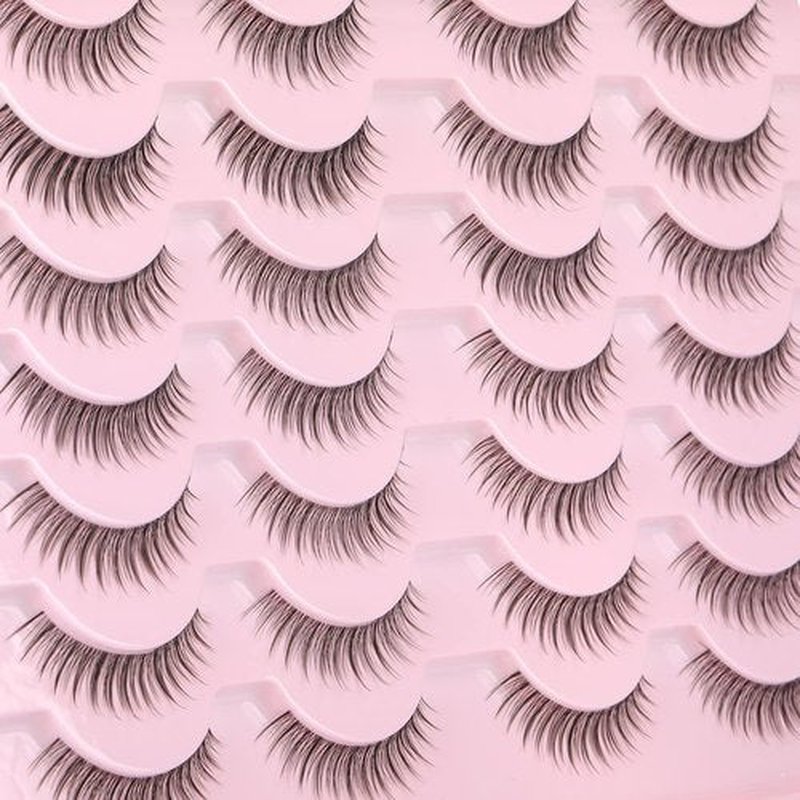Kiromiro Eyelashes Wispy 10mm False Lashes Natural Look Fluffy 3D Mink Lashes Short Strip Lashes Pack