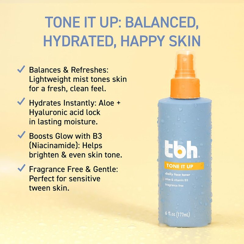 Hydrating Toner for Kids - Gentle, Alcohol-Free Formula with Aloe & Hyaluronic Acid | Safe for Sensitive Skin - 6 oz