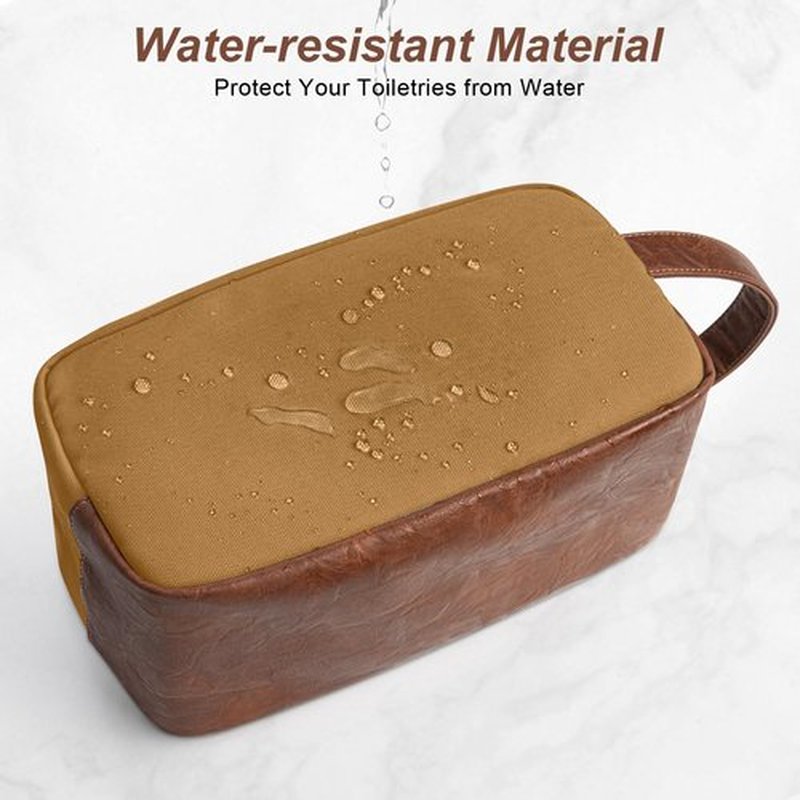 Ezday Travel Toiletry Bag for Men, Hanging Toiletry Organizer, Water Resistant Shaving Kit with Large Capacity for Travel Accessories - Brown
