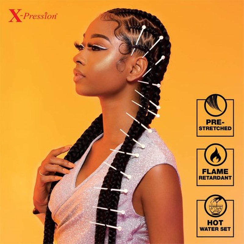 Sensationnel Xpression prestretched braiding hair - 3x xpression 58inch kanekalon fiber flame retardant smooth yaki braid - 3x x-pression 58 inch (4 pack, SM1B/27)